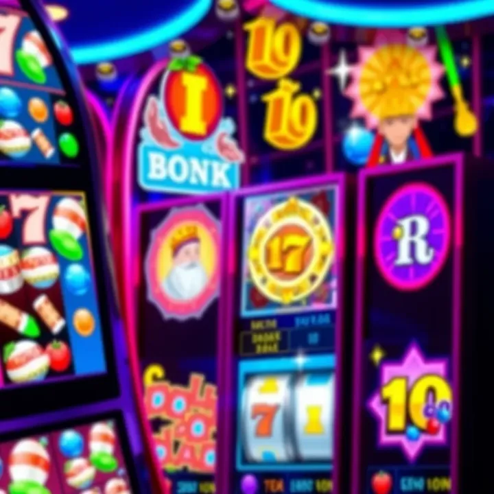 Colorful online pokies interface showing various game icons and vibrant reels