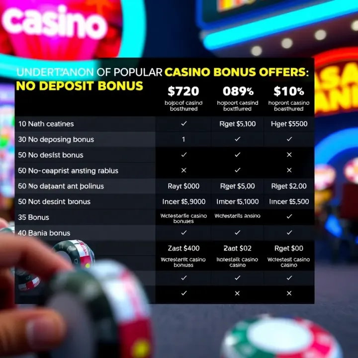 Comparison of Popular Casino Bonus Offers in Australia Comparison chart highlighting features of various Australian casino bonuses