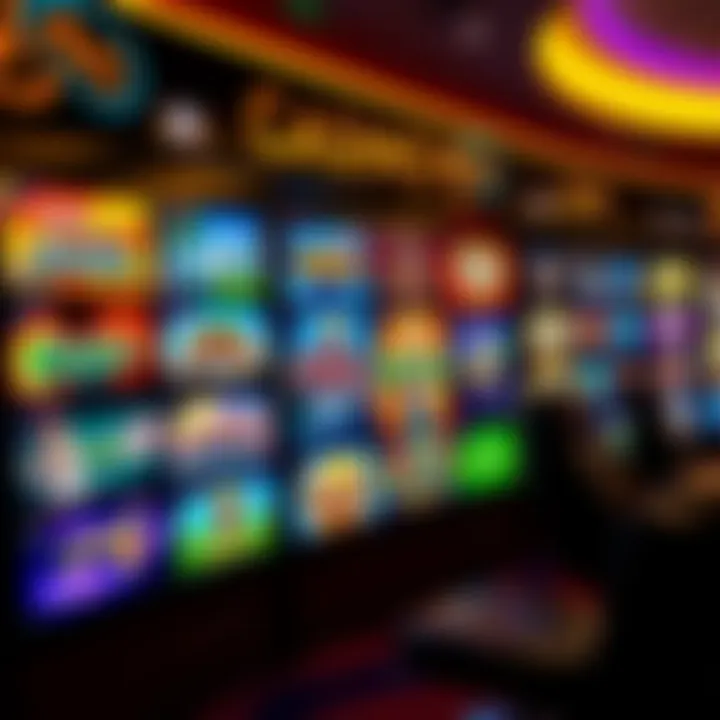 Variety of online casino games displayed on a vibrant digital interface
