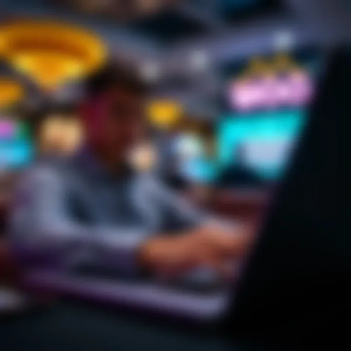 Visual representation of Australian players using Woo Casino bonus codes on a laptop with casino icons