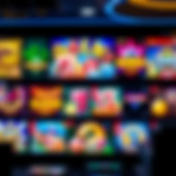 Bright digital casino interface showcasing various popular online casino games