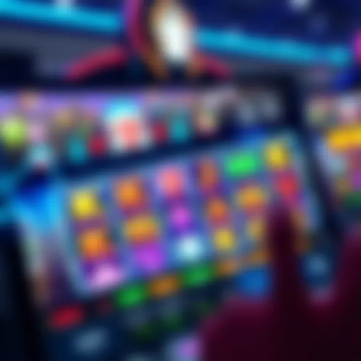 Vibrant online pokies game screen showing colorful reels and symbols