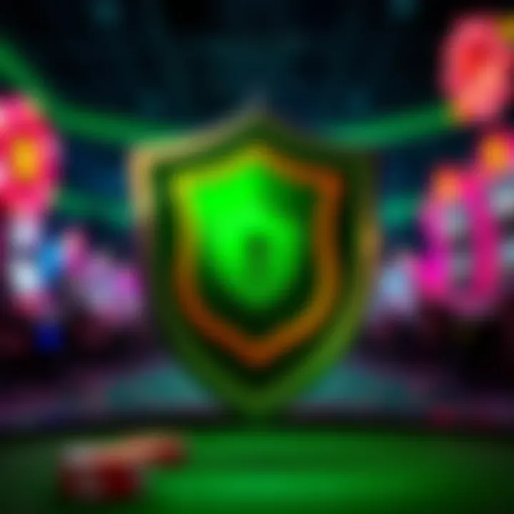 Secure online payment shield symbolizing safety and encryption in gambling transactions