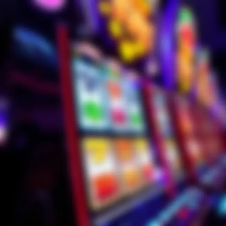 Illustration of a digital slot machine glowing with bonus symbols at Woo Casino