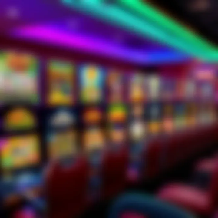 Colorful digital casino interface showing an array of slot machine games with vibrant graphics and engaging themes