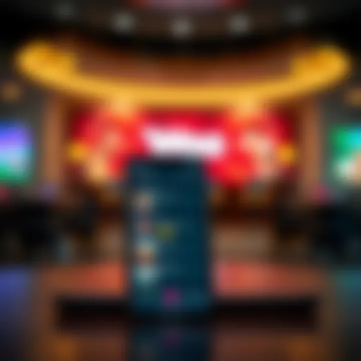 Mobile device displaying Woo Casino interface with game selection and navigation menu