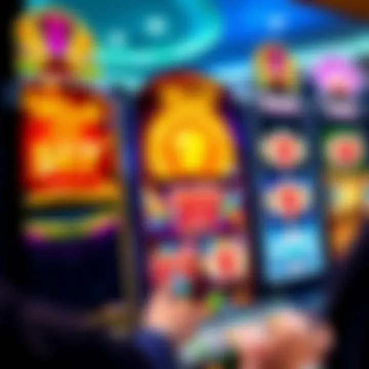 Colorful online casino slot games displayed on a digital interface