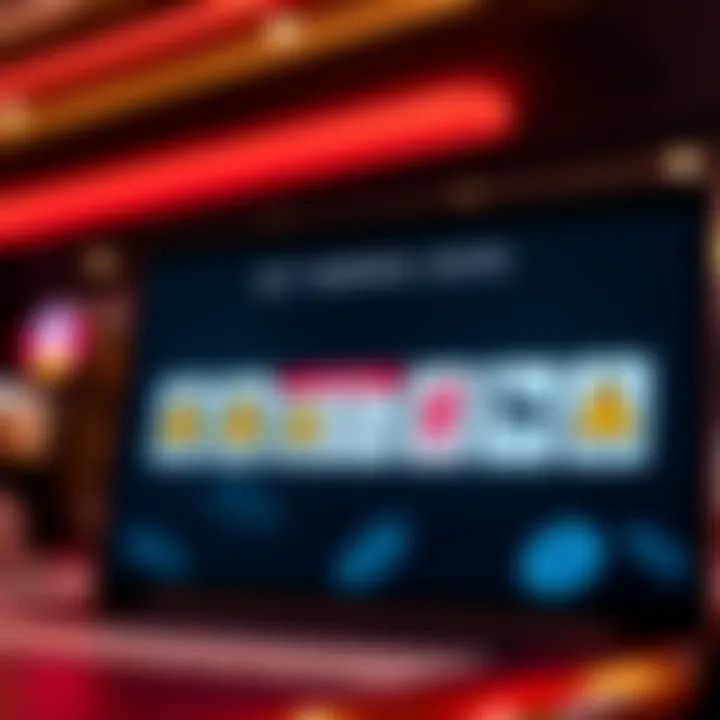 Graphic depicting common warning signs of online casino scams with caution symbols