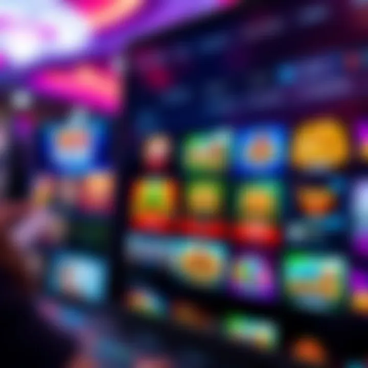 Online casino interface displaying a variety of game thumbnails and betting options