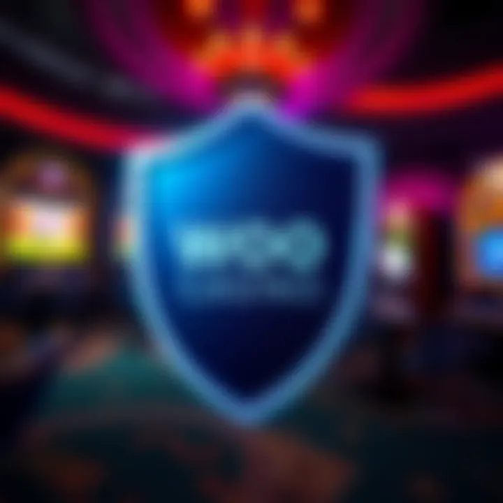 Illustration of security shield protecting online casino account