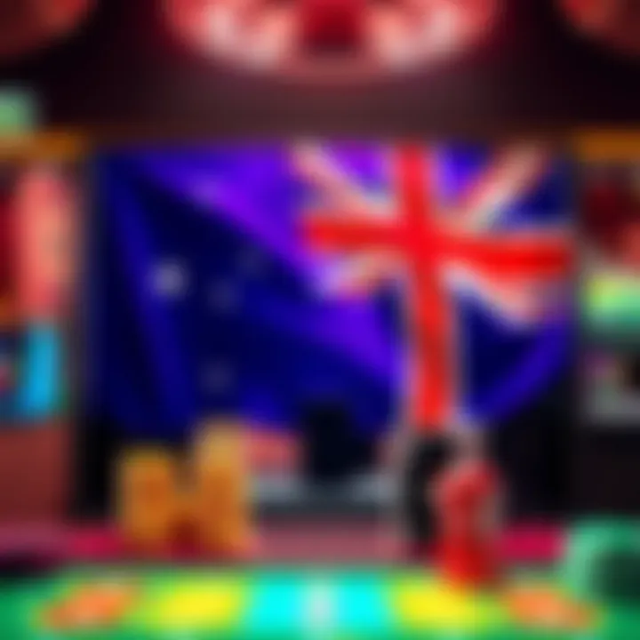 Illustration of a secure online casino environment with Australian flag elements