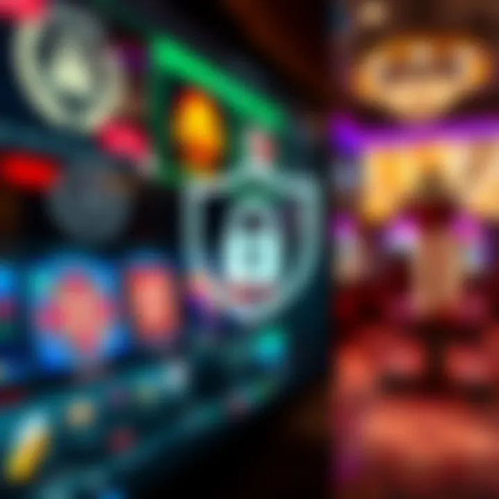 Secure online gambling environment with official licensing and encryption symbols