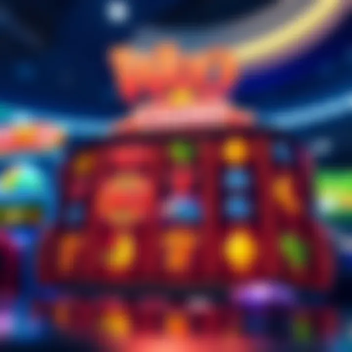 Colorful slot game interface showing reels with various symbols and bonus features on Woo Casino platform