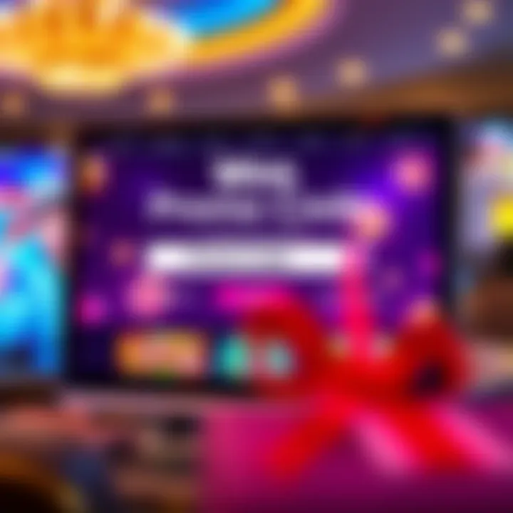 Promo Code Entry on Woo Casino Platform Digital casino interface displaying promo code entry with vibrant graphics