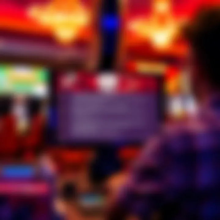 Illustration of a player reviewing bonus terms and conditions on a digital screen