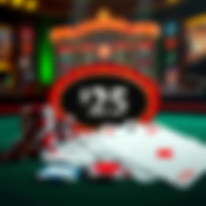 Illustration showing a casino bonus offer with playing cards and poker chips