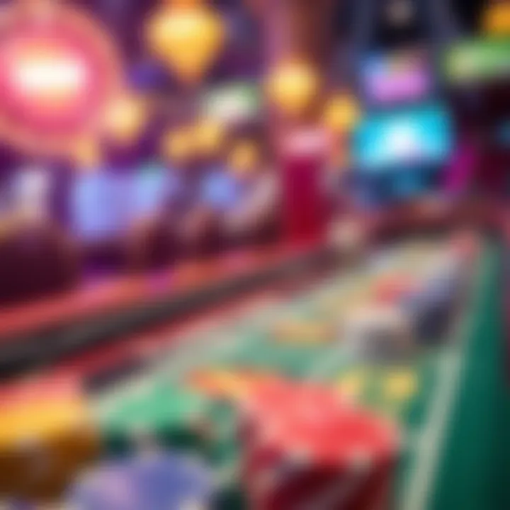 Illustration showing different types of bets available at Woo Casino with chips and betting options