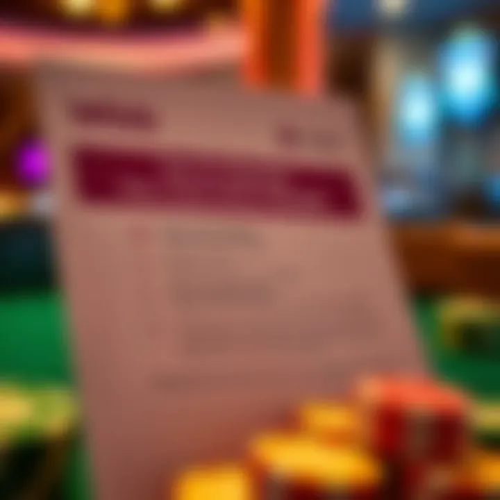 Graphic showing a checklist with terms and conditions and tips for maximizing casino bonus benefits