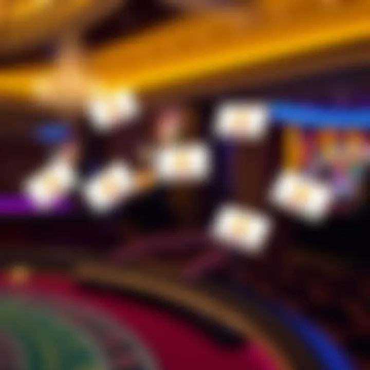 Illustration showing various types of casino bonus codes floating above a gaming table