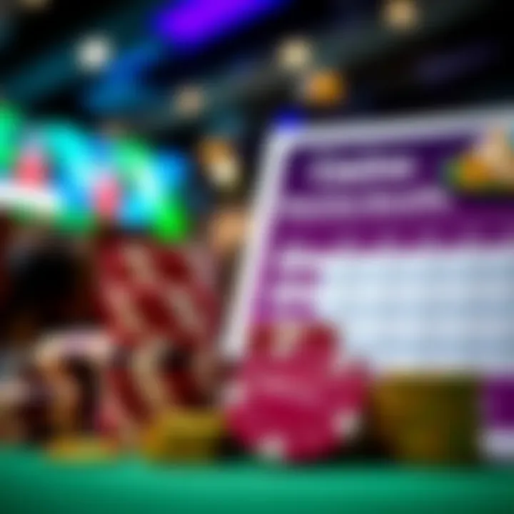 Illustration of maximizing benefits with casino chips and a rewards chart