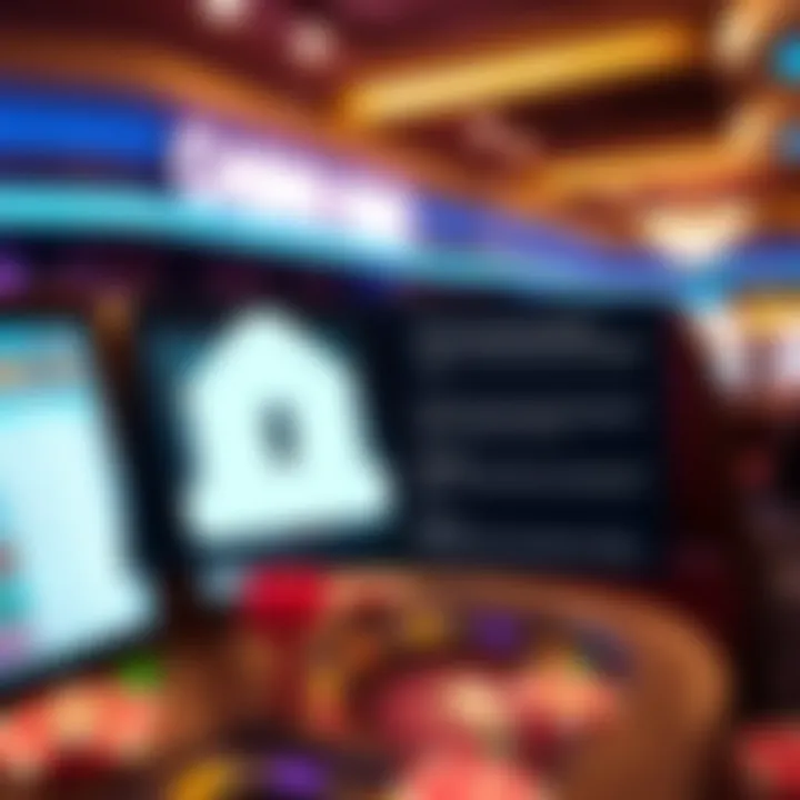 Graphic showing secure access to online casino resources focused on responsible gaming and regulatory compliance