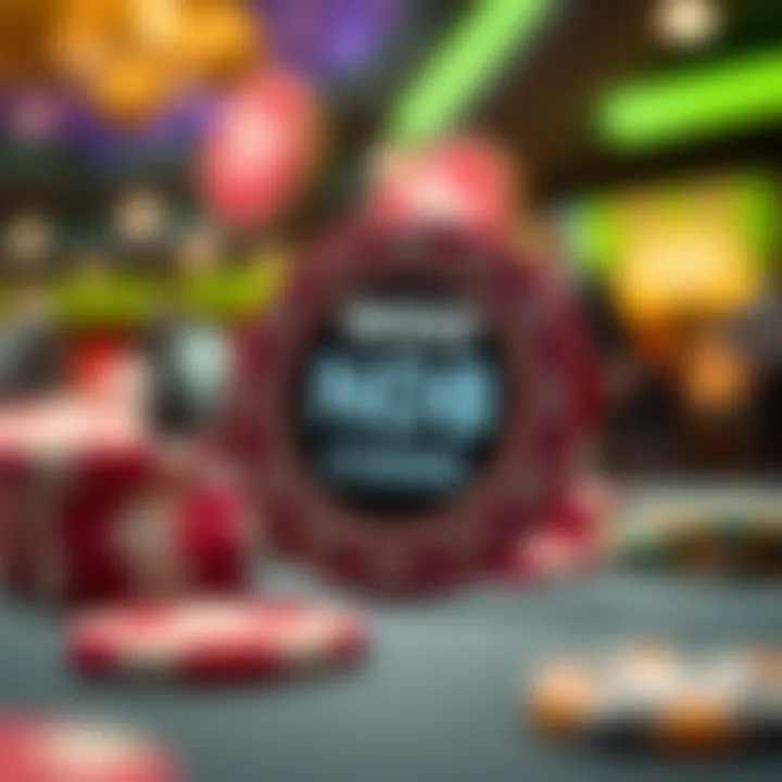 Illustration showing the concept of Woo Casino NDB codes with a casino chip and digital code symbols