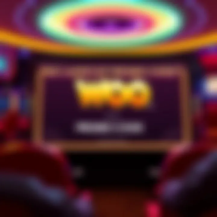 Entering the Woo Casino Promo Code for No Deposit Free Spins Illustration of a casino interface showing the entry of a promo code for free spins