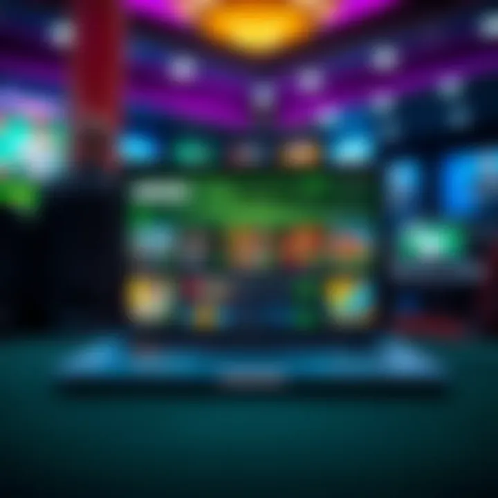 Illustration of a laptop showcasing Woo Casino interface with promotional banners