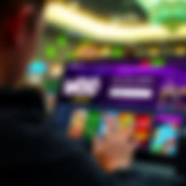 Illustration of a player using a bonus code on Woo Casino website to unlock rewards