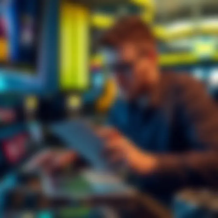 Graphic depicting an Australian player reviewing terms and conditions on a casino website