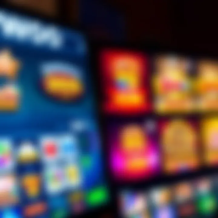 Variety of digital casino games displayed on a screen including slots and cards for Australian players
