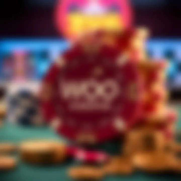 Illustration of a vibrant casino chip and tokens representing bonus benefits and promotions