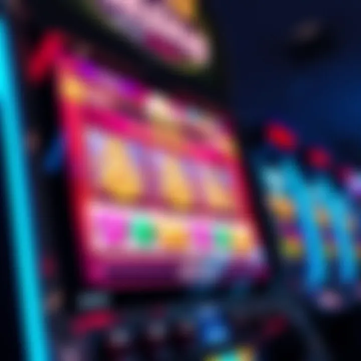 A digital slot machine displaying bonus rewards on the screen