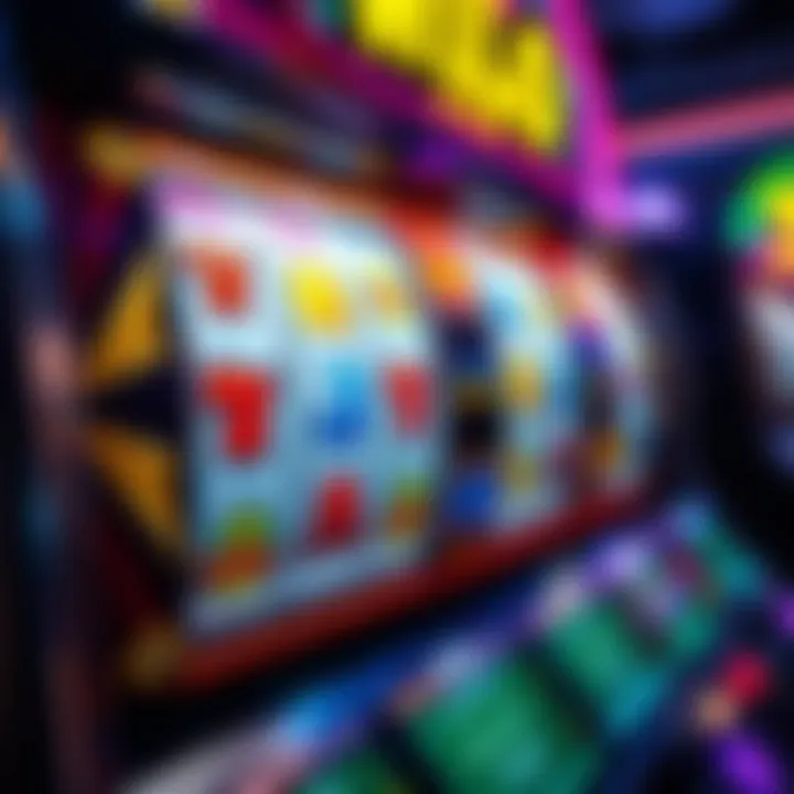 Colorful slot machine reel showing various symbols and a jackpot win