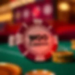 Digital representation of a casino chip and promotional code symbolizing online casino bonuses