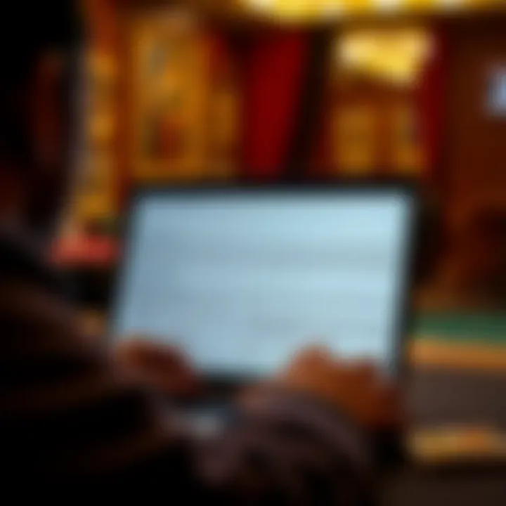 Illustration of a dissatisfied player reviewing casino terms and conditions on a laptop screen