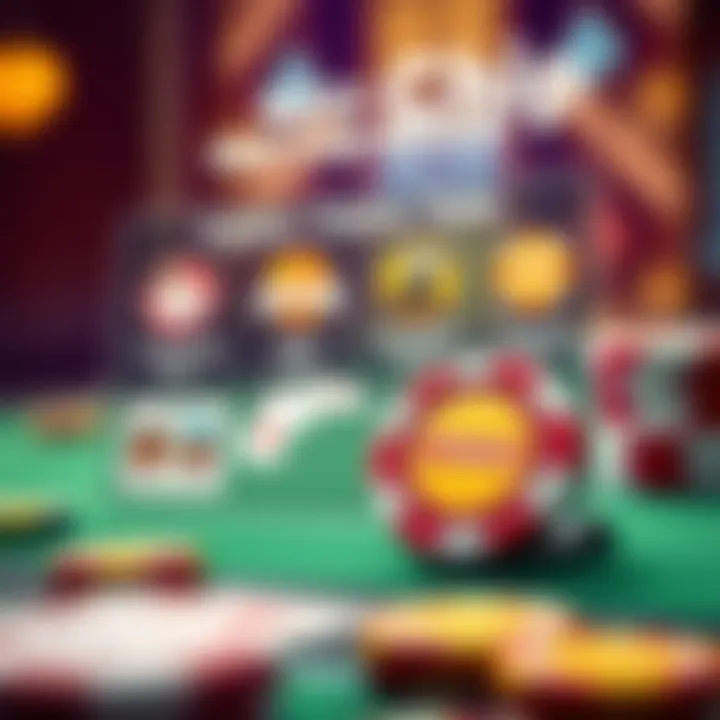 Illustration showing various types of free chip bonuses available at Woo Casino with symbols of chips and casino elements