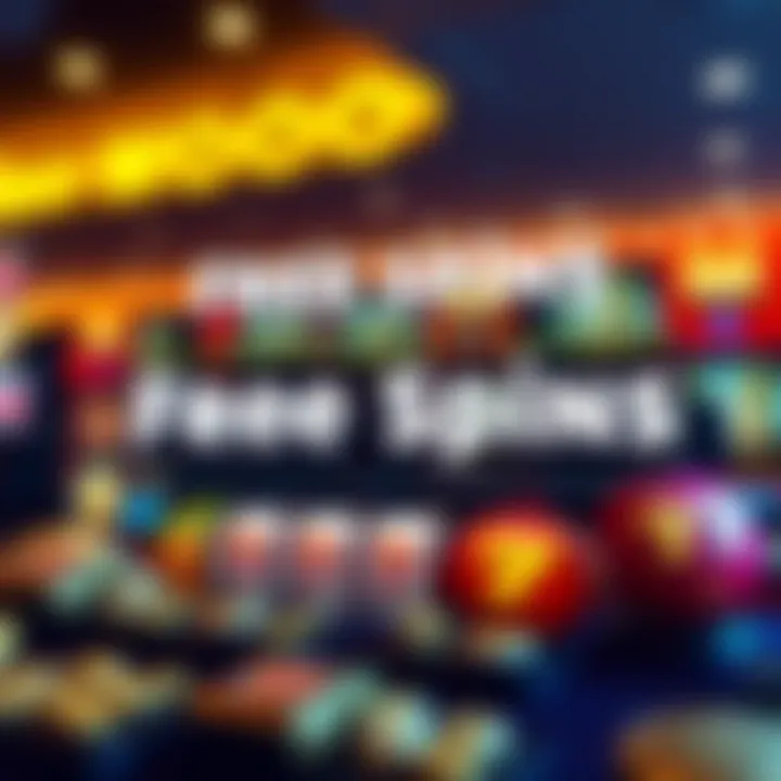 Graphic showing free spins promotion with Australian-themed casino icons and legal guidelines