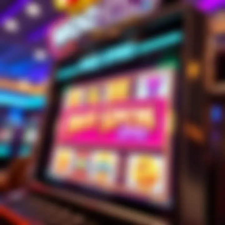 Illustration of digital casino slot machine showing free spins bonus on screen