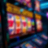 Colorful slot machine reels showing winning symbols and free spin bonus