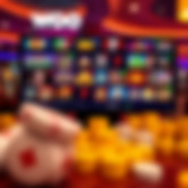 Colorful selection of casino games displayed on a digital screen