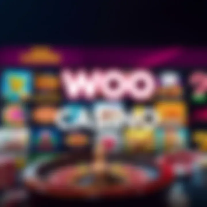 A diverse collection of casino game icons including slots, roulette, and card games