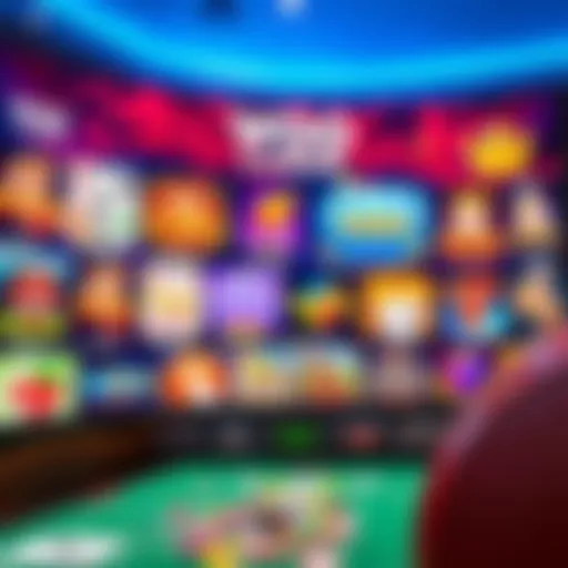 Vibrant display of diverse casino games including slots and table games on Woo Casino interface