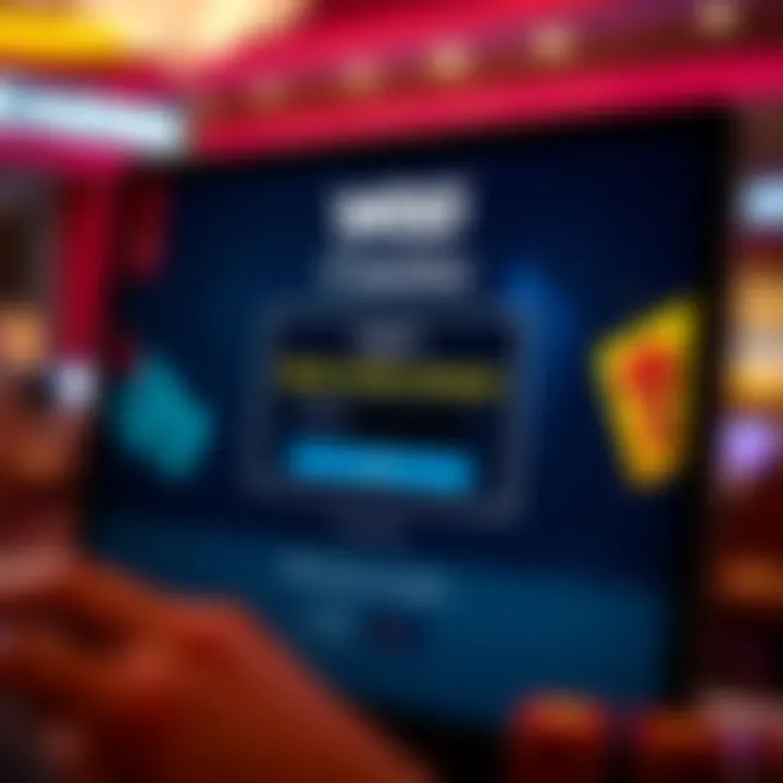 Digital gaming interface showcasing casino bonus pop-up offer