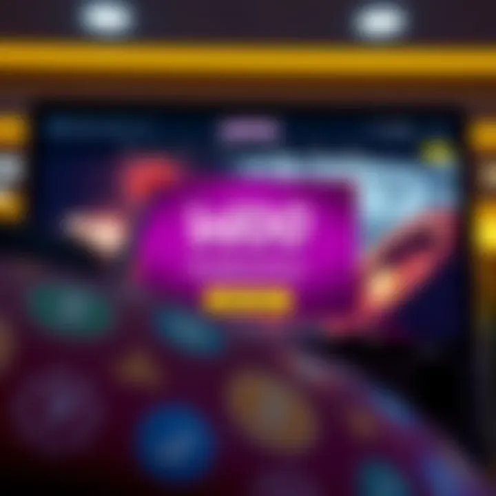 Digital representation of an online casino interface showing a highlighted bonus offer on screen
