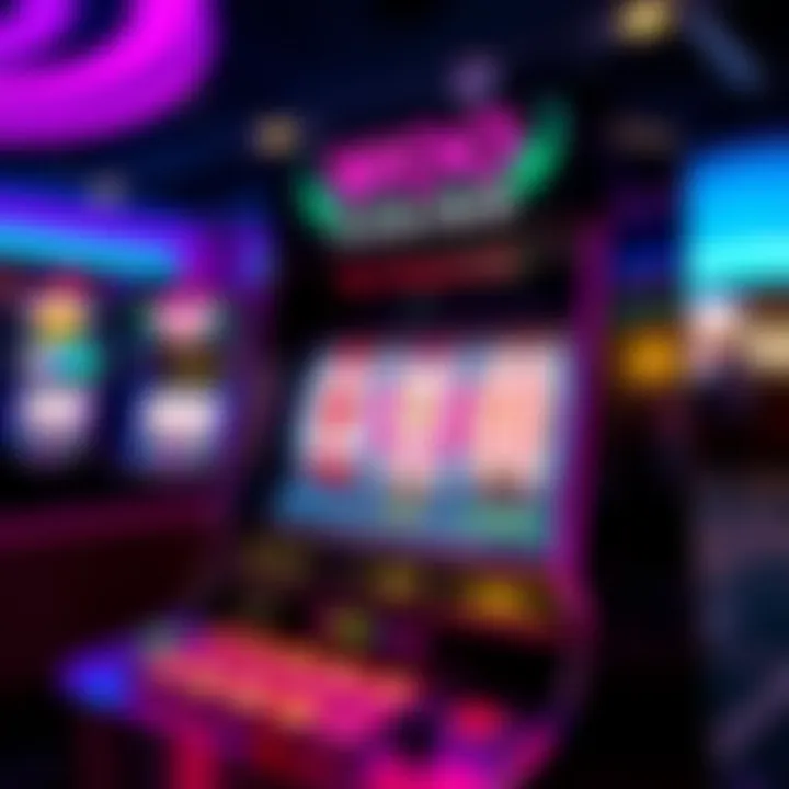 Illustration of a digital slot machine with glowing bonus icons highlighting a no deposit offer