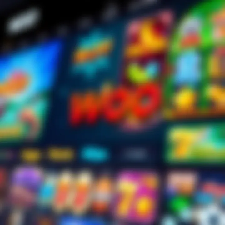 Colorful slot games on an online casino platform with vibrant graphics and engaging features