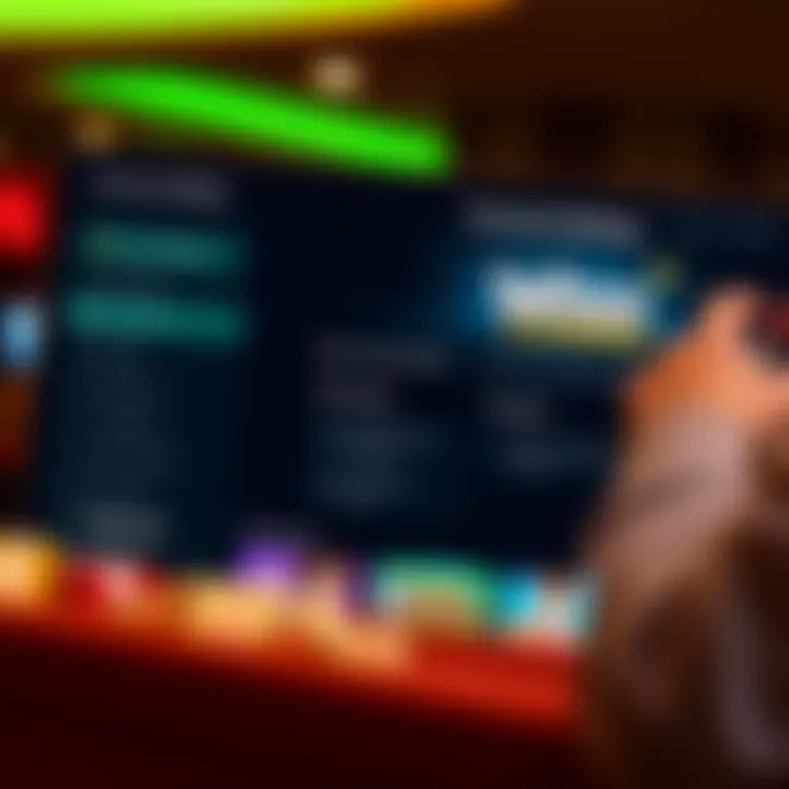 Navigation menu of Woo Casino platform highlighting account settings and game categories