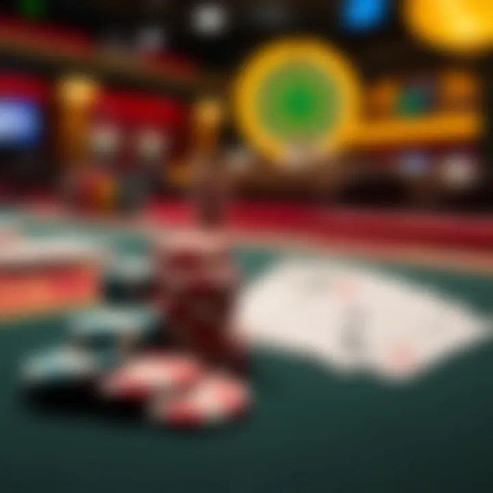 Woo Casino Poker Variety and Features Overview Poker chips and cards on a casino table representing Woo Casino's poker variety and gaming experience