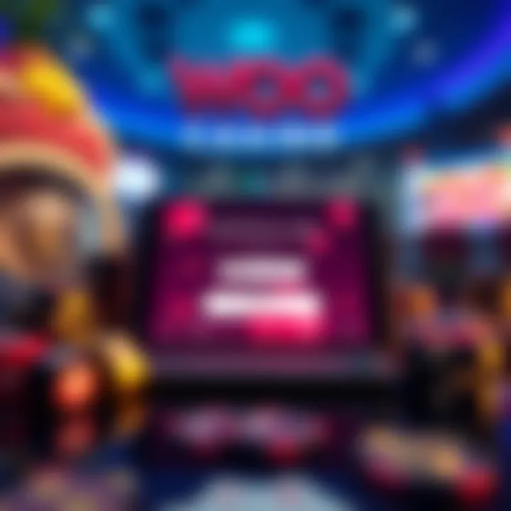 Illustration showing a casino bonus code activation on a digital device with casino elements around